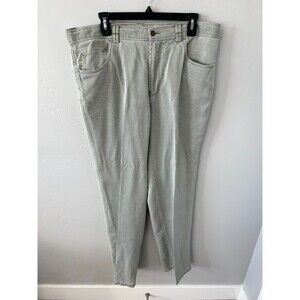 Tommy Bahama Relax Size 38 Olive‎ Pinstripe 100% Silk Chino Pant